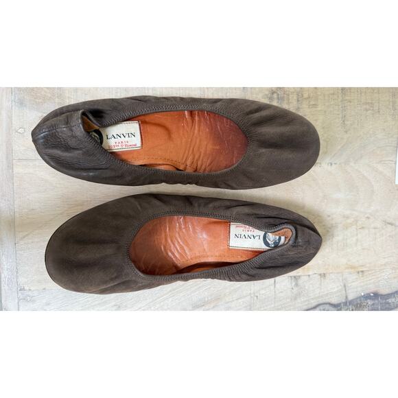 Lanvin Brown Leather Ballet Flats | Made in Italy | Size 37 | - Picture 3 of 5